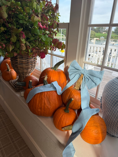 SOLID - Light Blue Fabric Bow