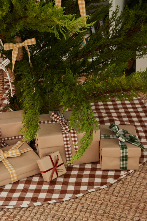 GINGHAM - Nutmeg Quilted Tree Skirt