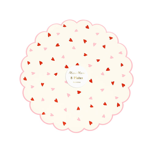 Heart Pattern Side Plates (x 8)