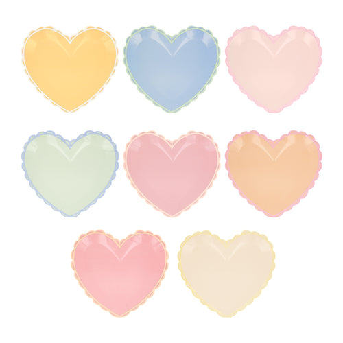 Pastel Heart Small Plates (x 8)