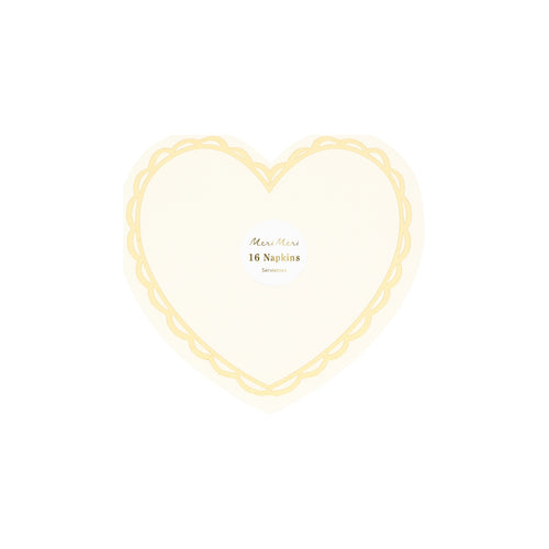 Pastel Heart Small Napkins (x 16)