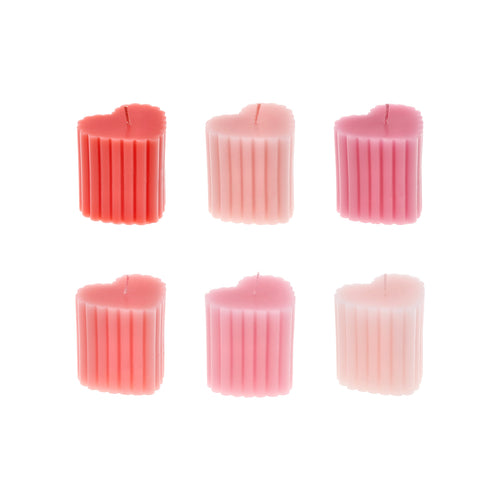Meri Meri x Liberty Scalloped  Heart Candles (x 6)