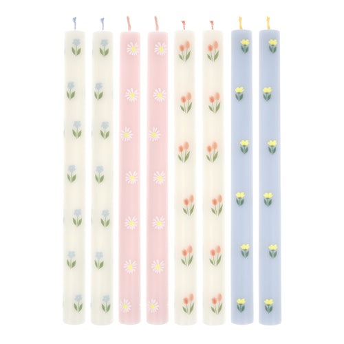 Floral Table Candles (x 8)