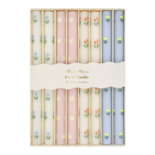 Floral Table Candles (x 8)