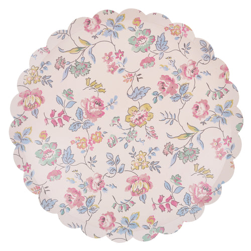 Pink Chintz Dinner Plates (x 8)