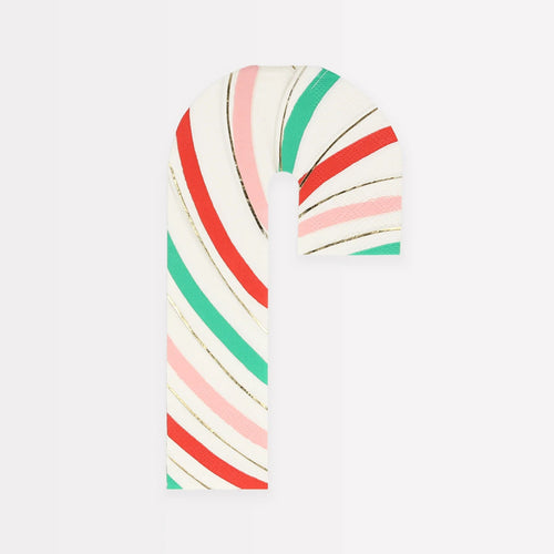Stripy Candy Cane Napkins (x16)