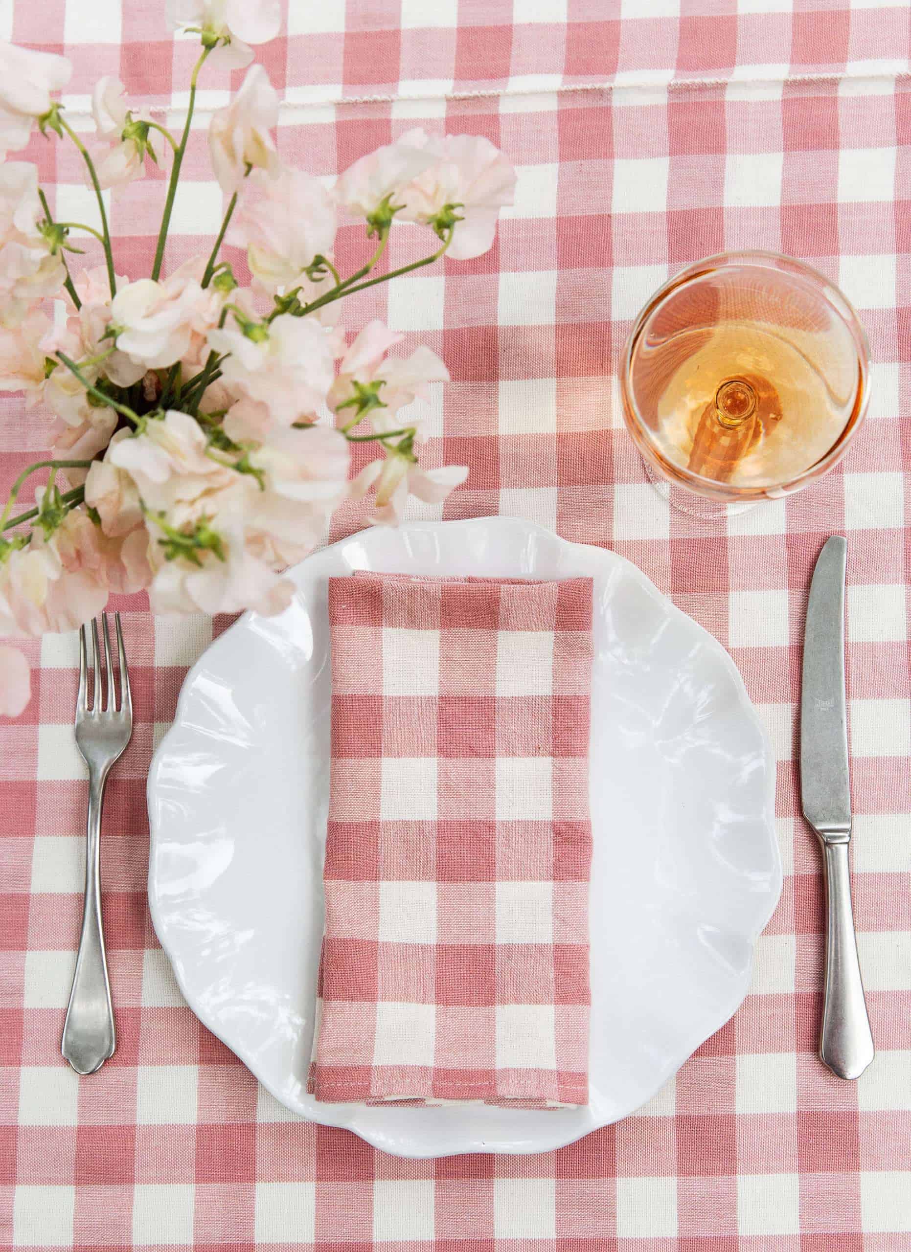 Heather Taylor Home Gingham Rosa Tablecloth