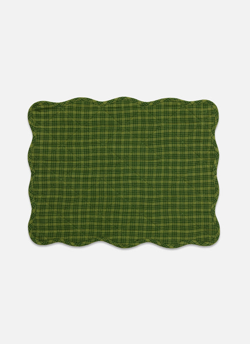 KATHERINE PLAID - Evergreen Scalloped Quilted Placemat