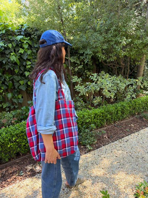 BETTY PLAID - Red Tote Bag
