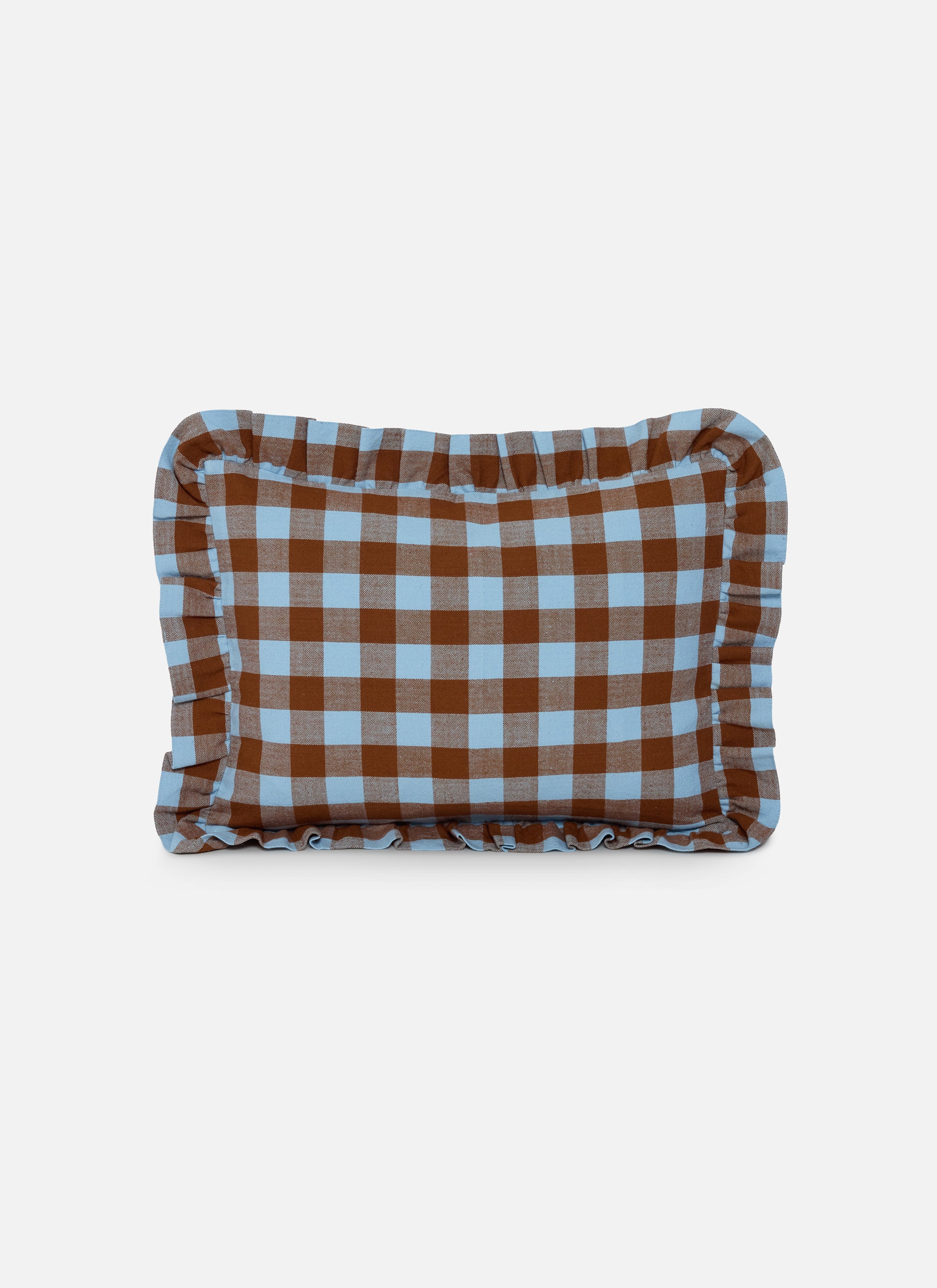 Candy Gingham Blue Petite Pillow
