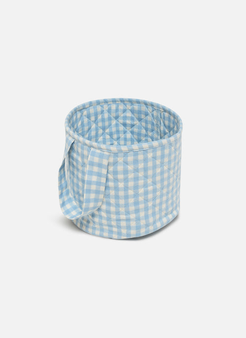 MINI GINGHAM - Baby Blue Quilted Basket