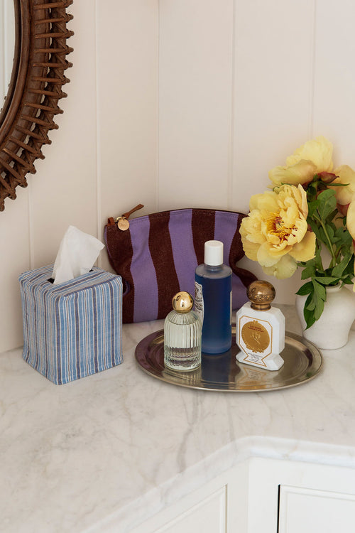FREDDIE STRIPE - Blue Tissue Box Cover