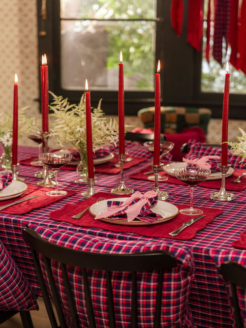 HTH x NICKEY KEHOE - Alexandra Plaid Navy Tablecloth