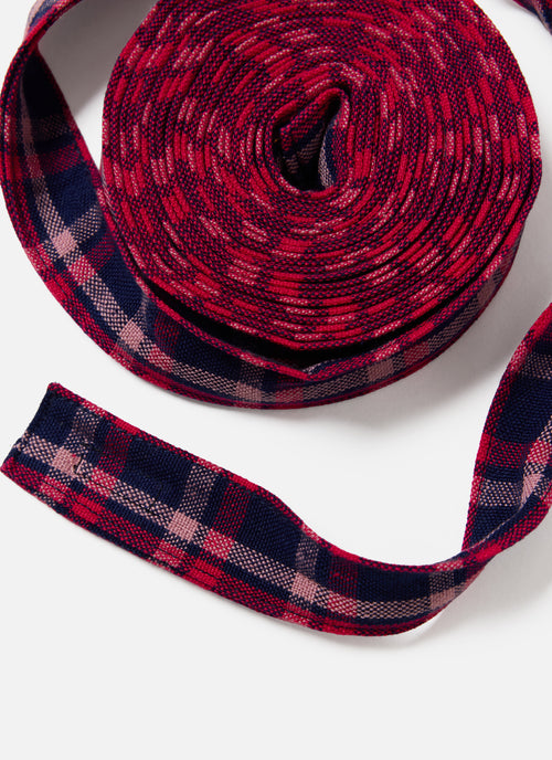 ALEXANDRA PLAID - Navy Wide Garland Ribbon