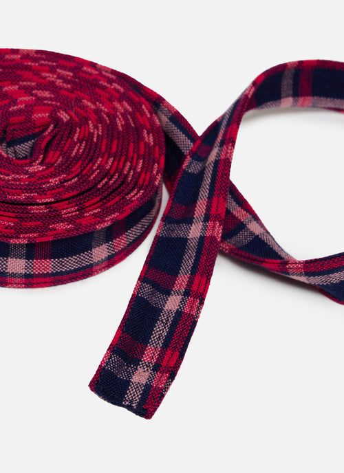 ALEXANDRA PLAID - Navy Wide Garland Ribbon