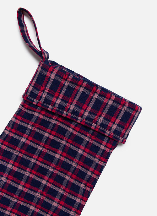 Plaid stocking on a white background