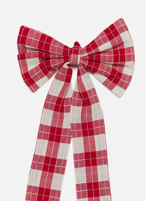 ANNABELLE PLAID - Red Fabric Bow