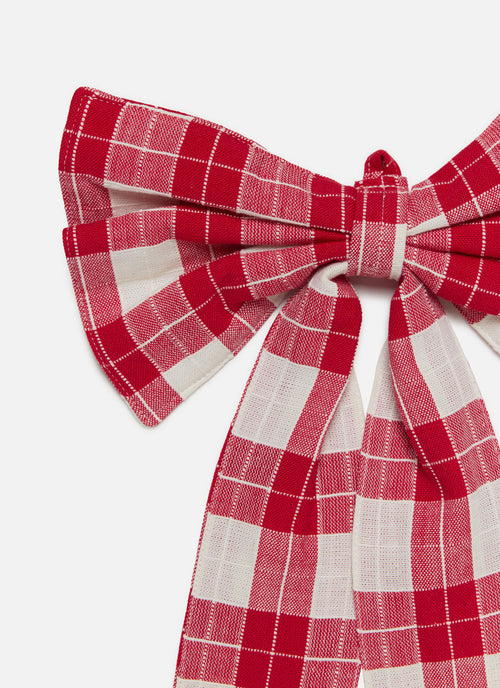 ANNABELLE PLAID - Red Fabric Bow