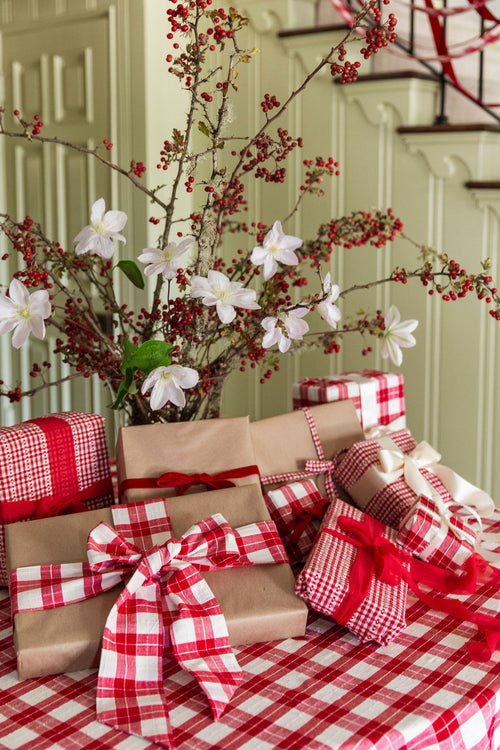 ANNABELLE PLAID - Red Wide Garland Ribbon