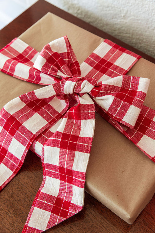 ANNABELLE PLAID - Red Wide Garland Ribbon