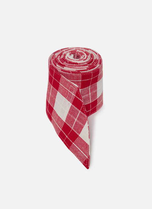 ANNABELLE PLAID - Red Wide Garland Ribbon