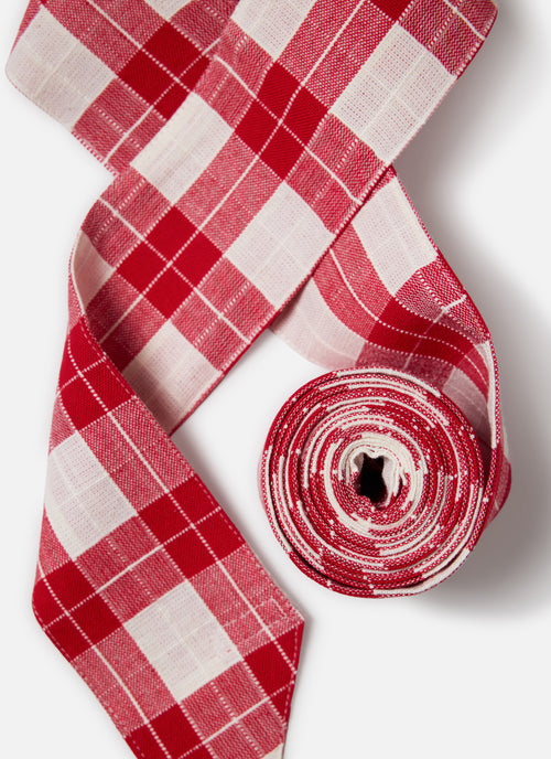 ANNABELLE PLAID - Red Wide Garland Ribbon