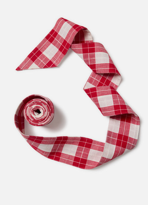 ANNABELLE PLAID - Red Wide Garland Ribbon
