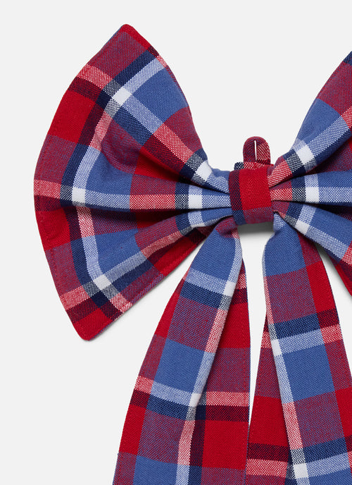 BETTY PLAID - Red Fabric Bow
