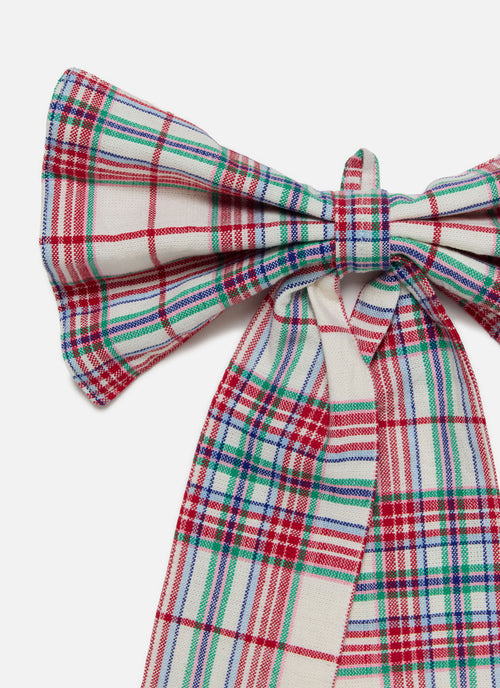 CLARA PLAID - Multi Fabric Bow