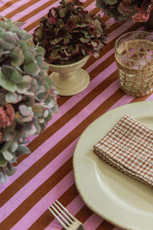 LILAC & NUTMEG - Medium Stripe Tablecloth