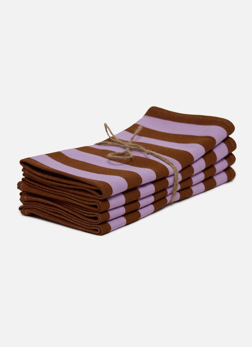 LILAC & NUTMEG - Medium Stripe Napkins