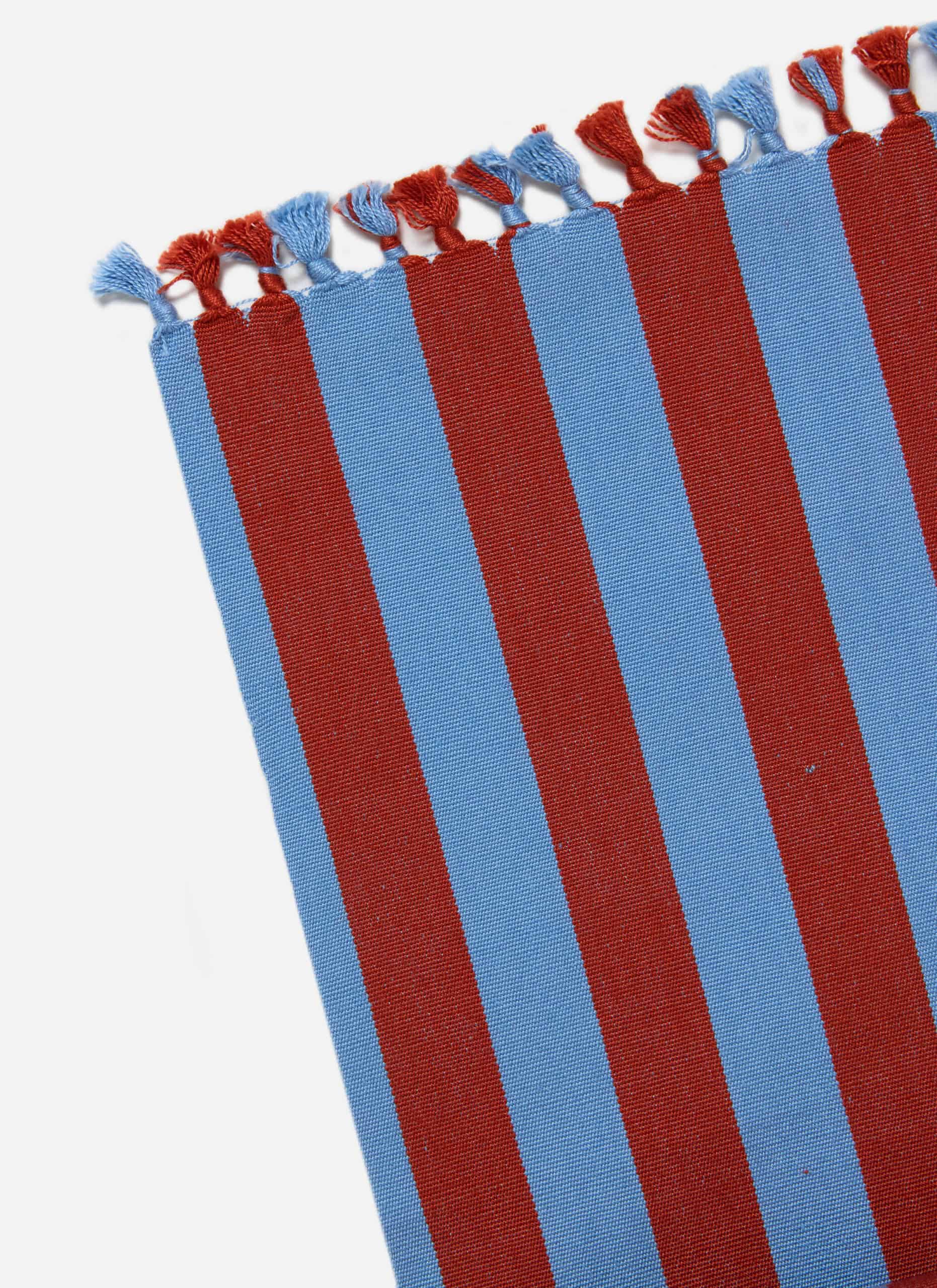 HTH x Domino MEDIUM STRIPE - Tomato & Blue Tea Towel – Heather