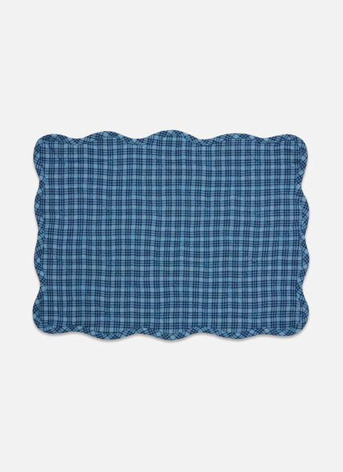 KATHERINE PLAID - Midnight Scalloped Quilted Placemat