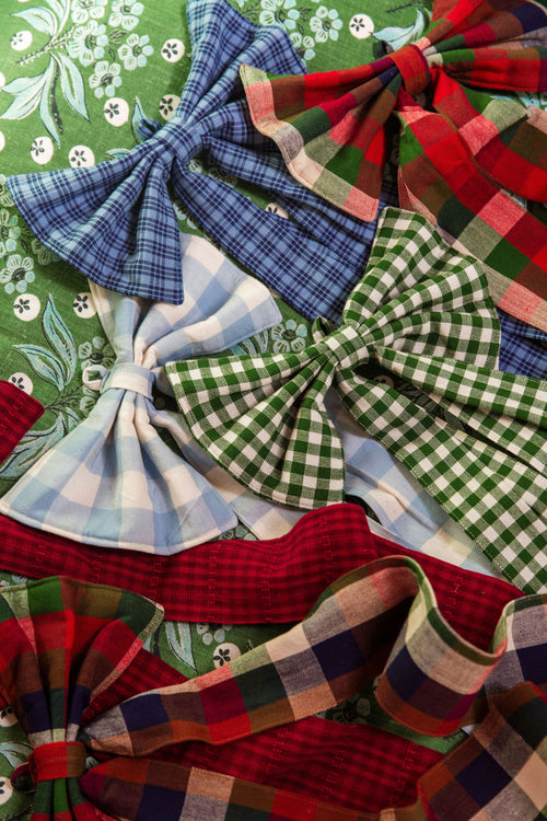 GINGHAM - Baby Blue Fabric Bow