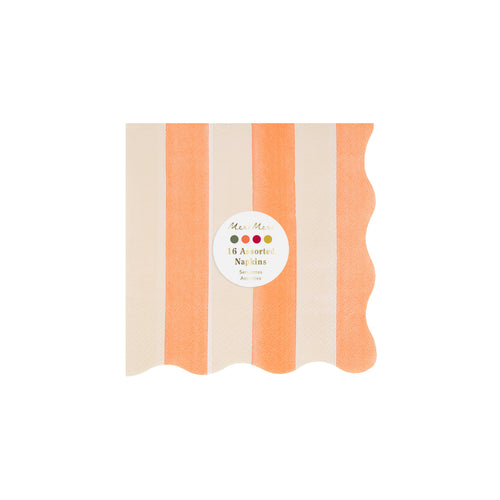 Fall Stripe Small Napkins (x16)