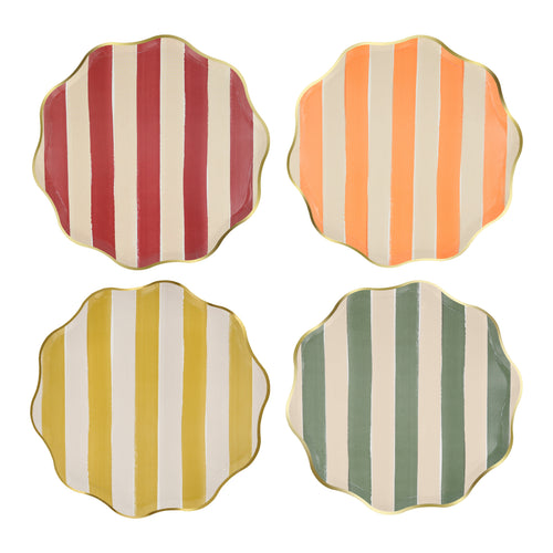 Fall Stripe Side Plates (x8)