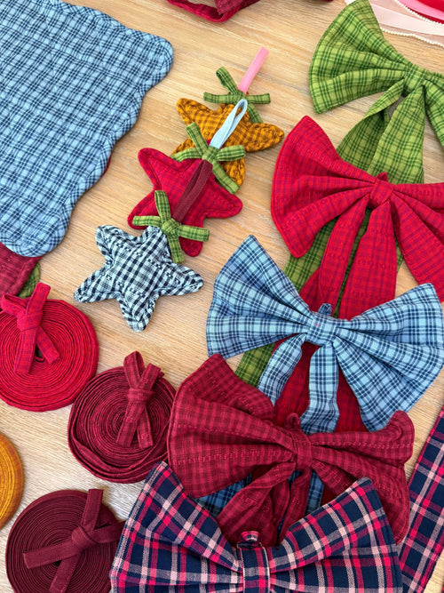 KATHERINE PLAID - Midnight Fabric Bow