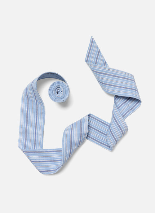 FREDDIE STRIPE - Blue Wide Garland Ribbon