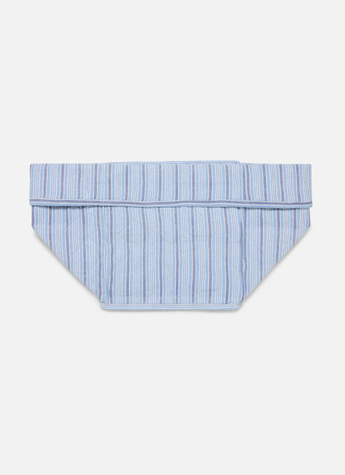 FREDDIE STRIPE - Blue Quilted Storage Box