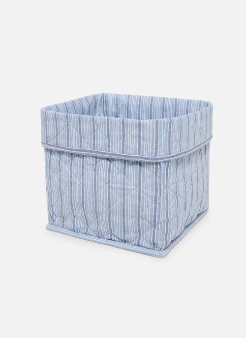 FREDDIE STRIPE - Blue Quilted Storage Box