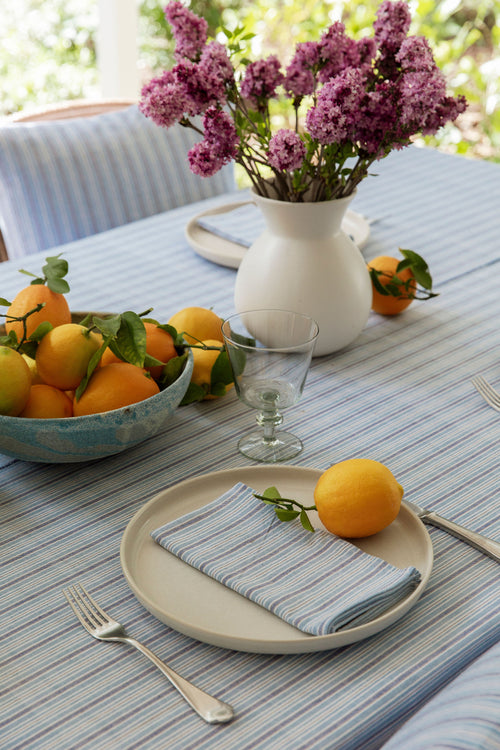FREDDIE STRIPE - Blue Tablecloth