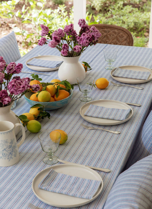 FREDDIE STRIPE - Blue Tablecloth