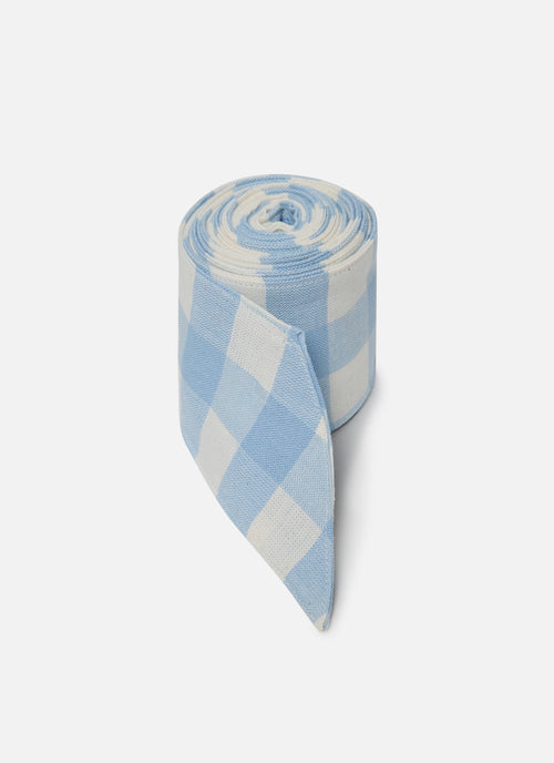 GINGHAM - Baby Blue Wide Garland Ribbon