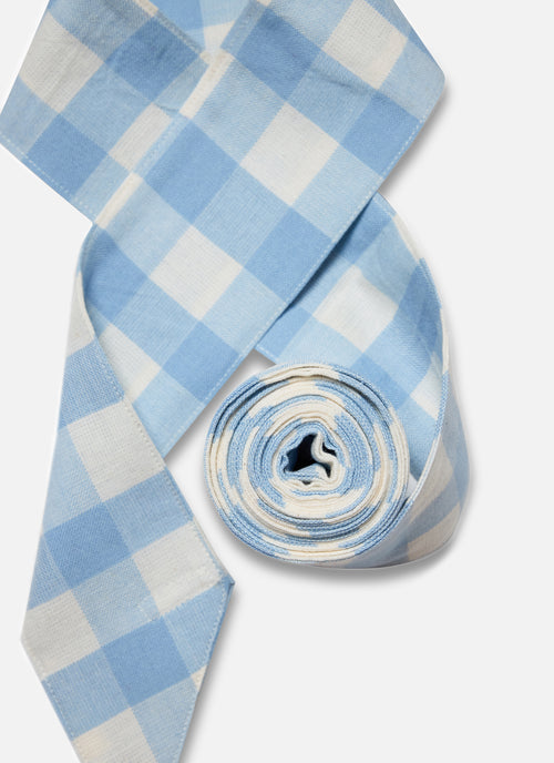 GINGHAM - Baby Blue Wide Garland Ribbon