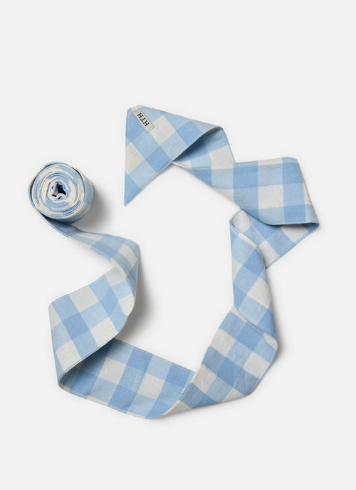 GINGHAM - Baby Blue Wide Garland Ribbon