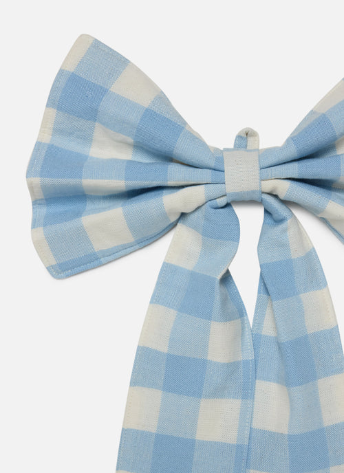 GINGHAM - Baby Blue Fabric Bow
