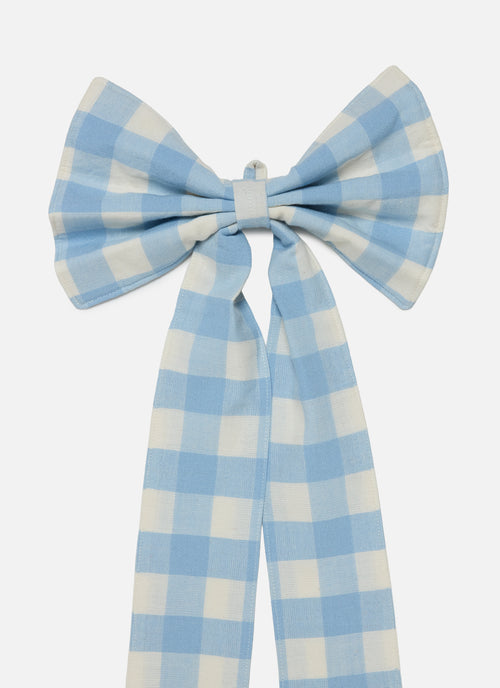GINGHAM - Baby Blue Fabric Bow