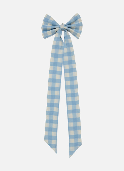 GINGHAM - Baby Blue Fabric Bow