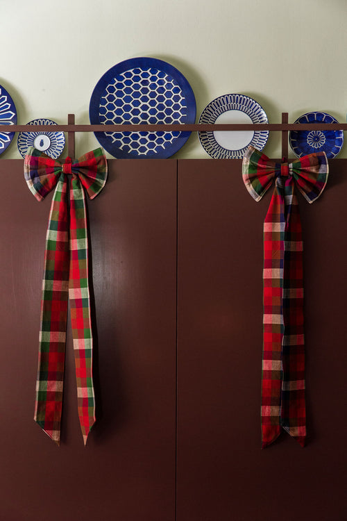 GINGHAM - Pine Fabric Bow