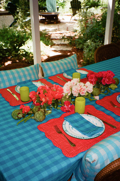 SOHO - Guava Scalloped Quilted Placemat
